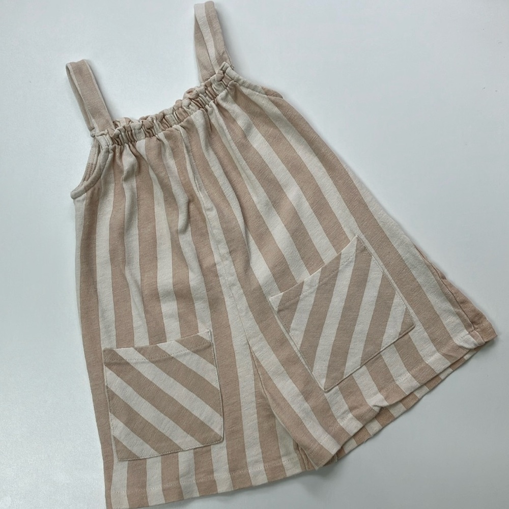 Zara Striped Tan and Cream Romper (Girl 3-4)